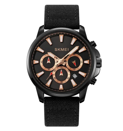 Чоловічий наручний годинник Skmei 2071 на нейлоновому ремінці (Чорний) Київ