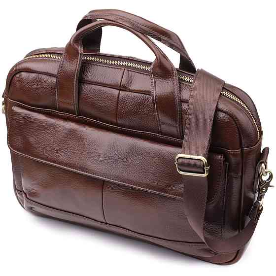 Портфель для чоловіків із натуральної шкіри Коричневий (Vintage) Київ