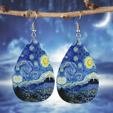 Серьги молодежные Ван Гог Звездная ночь Киев - изображение 1
