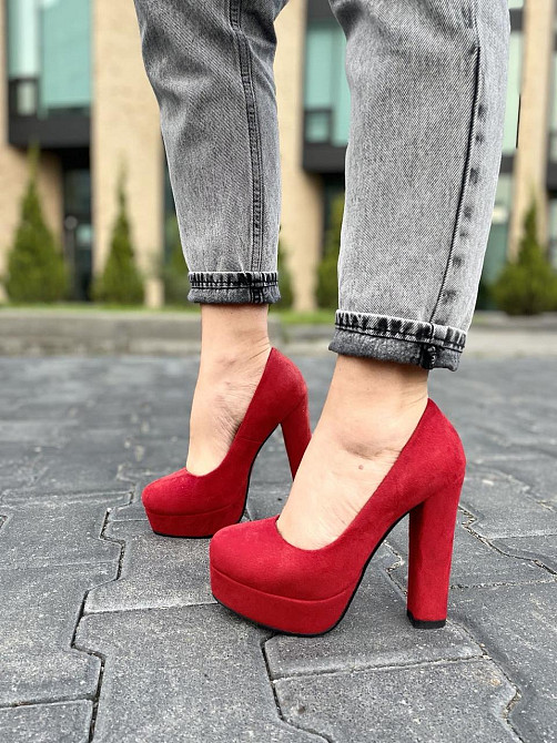 Туфлі жіночі STILLETA червоні еко-замша каблук 12см (A115-9321-21) Коломия - фото 10