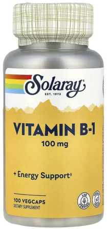 Витамин B-1 с алоэ вера тиамин 100 мг Vitamin B-1 Solaray 100 капс Киев