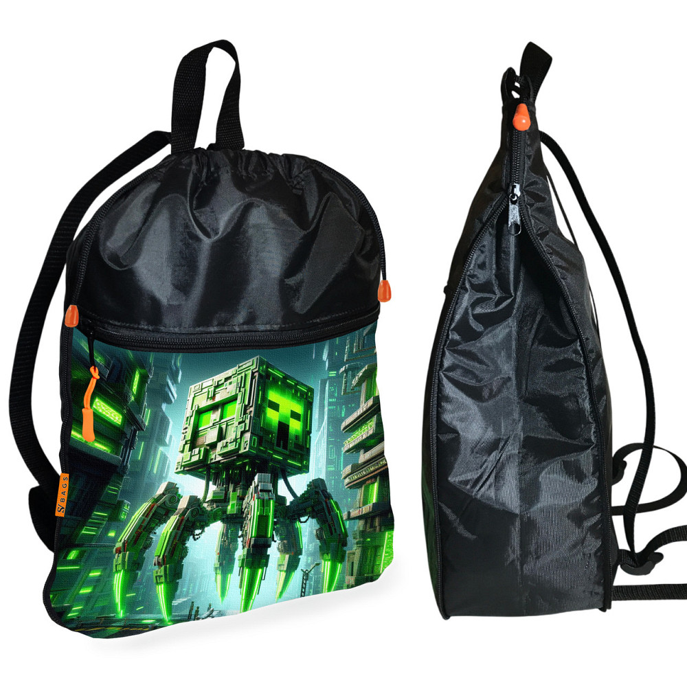 Рюкзак-мішок для взуття, спортивної форми Майнкрафт «Minecraft» дитяча сумка для змінки з розширювачем (01298) Київ - фото 1