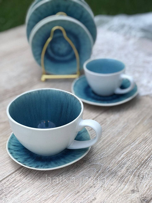 Набір чайний 4 чашки + 4 блюдця Olens "Totem" 250 мл кераміка білосня Київ - фото 3