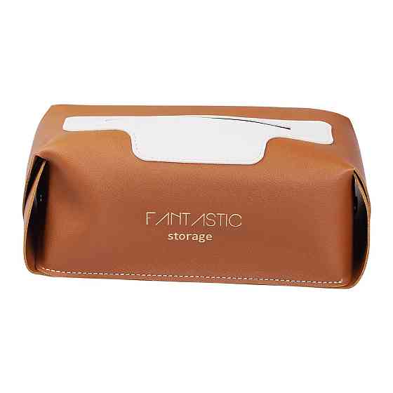 Салфетница из эко кожи 21х12х8 см контейнер для салфеток в автомобиль Коричневый HP-3-210BR Киев