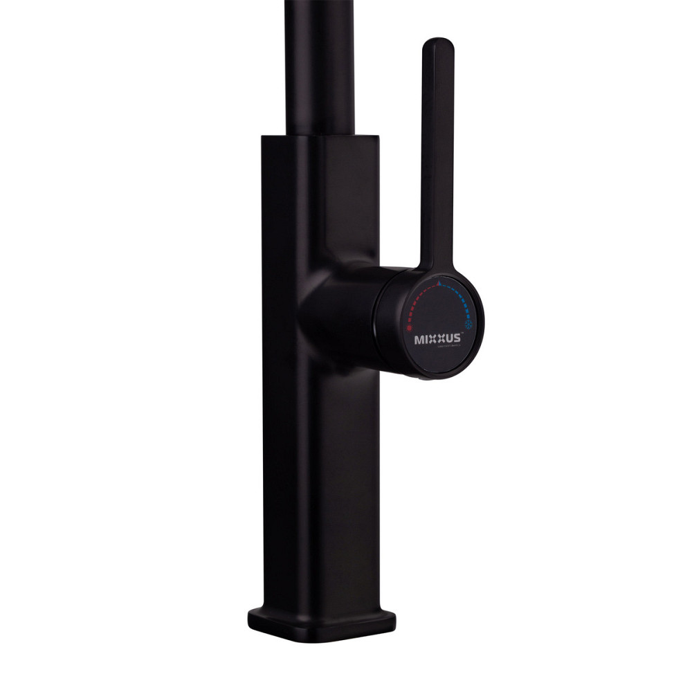 Кухонный смеситель с выдвижным изливом Mixxus Premium HAMMER 014 BLACK MI6954 Харьков - изображение 2
