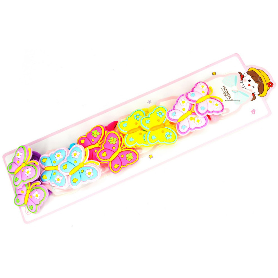 Резинка для волосся дитяча "Метелики" 0108-412, 10 штук Вінниця - фото 1