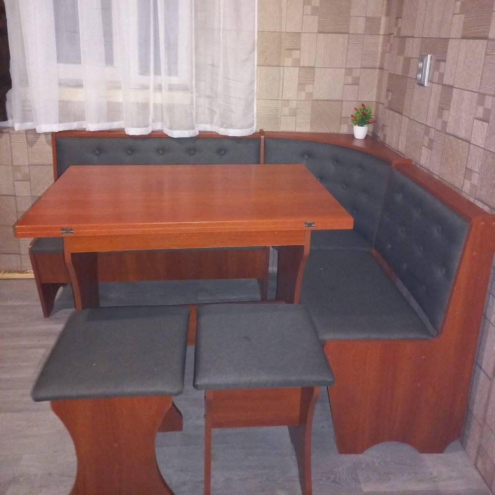 Мягкий кухонный уголок Семейный Яблоня (Уголок+стол+2 табурета) 114 см х 154 см Львов - изображение 8