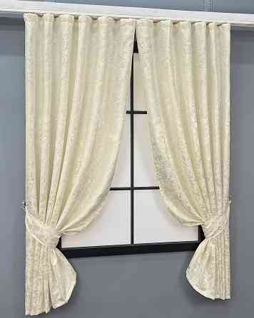 Комплект коротких штор VR-Textil Льон мармур Pavliani ХО №1908ш Молочний 130х170 см 2 шт (35-0411) Київ