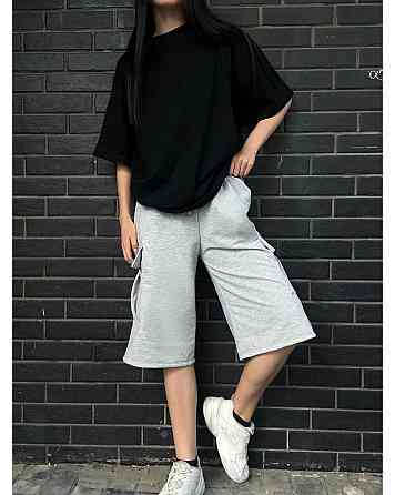 Женские повседневные оверсайз шорты карго-бермуды двунитка Одесса