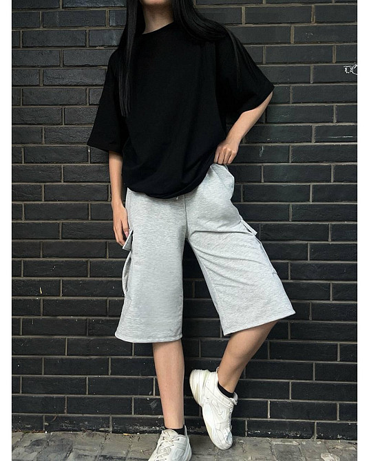 Жіночі повсякденні оверсайз шорти карго-бермуди двонитка Одеса - фото 6