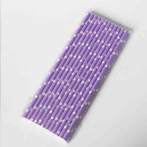 Коктейльні трубочки з принтом зірочок 25 штук 20 см бузково-білий Київ