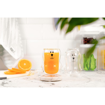 Набор стаканов Ardesto Animals з кришкою 300 мл 2 шт прозорий (AR2630BBR) Винница - изображение 6