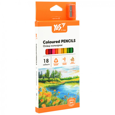 Карандаши цветные Yes Orange Line 18 кольорів з точилкою (290739) Винница - изображение 1