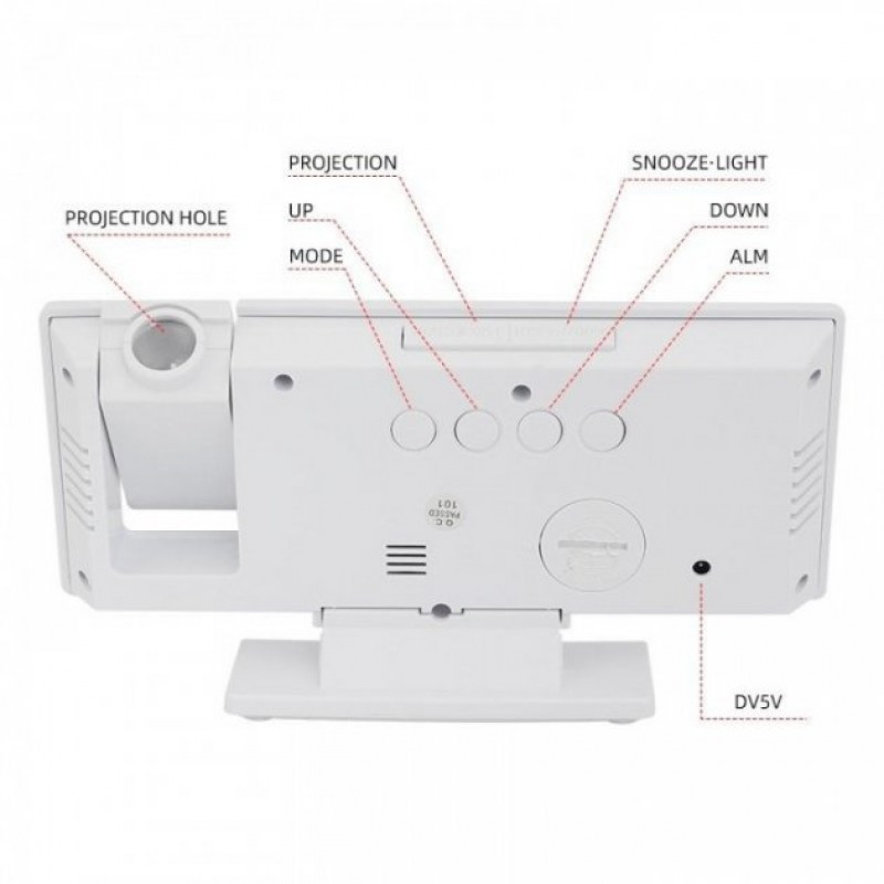 Дзеркальний годинник з проектором часу 3618LP 8091 Одеса - фото 7