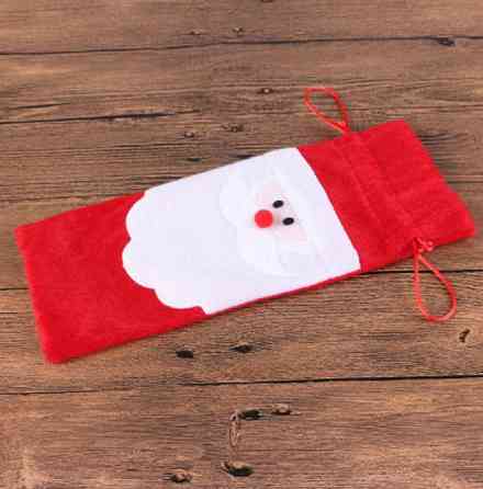 Новогодний чехол на бутылку Дед Мороз 31 на 12 см разноцветный Киев