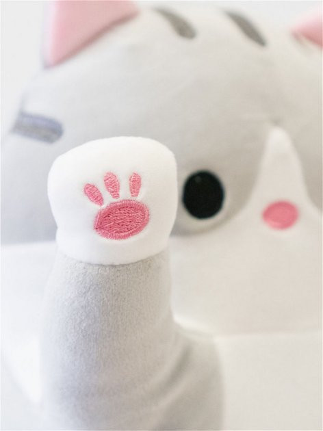 Іграшка обіймашка Кіт Батон, м'яка іграшка антистрес, подушка обіймашка, 70 см, Сірий Киев - изображение 10