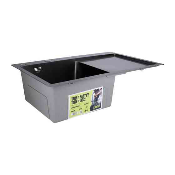 Мойка для кухни с нержавеющей стали интегрированная Lidz Handmade H7849BR Brushed Black PVD (3/1мм) черная Киев