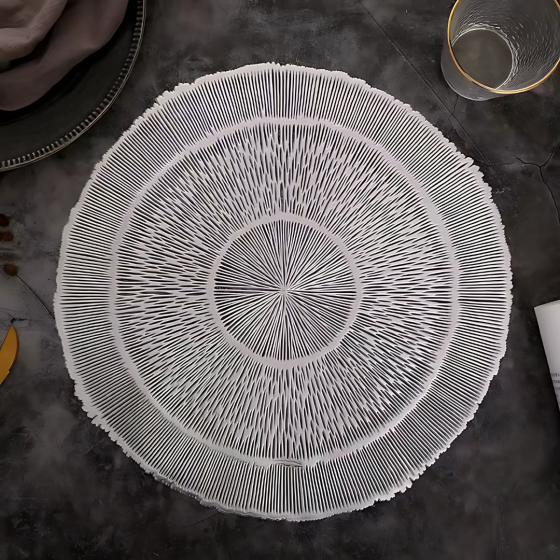 Сервірувальна серветка під гаряче кругла, килимок сервірувальний килимок сріблястий набір 2 шт Кам'янець-Подільський