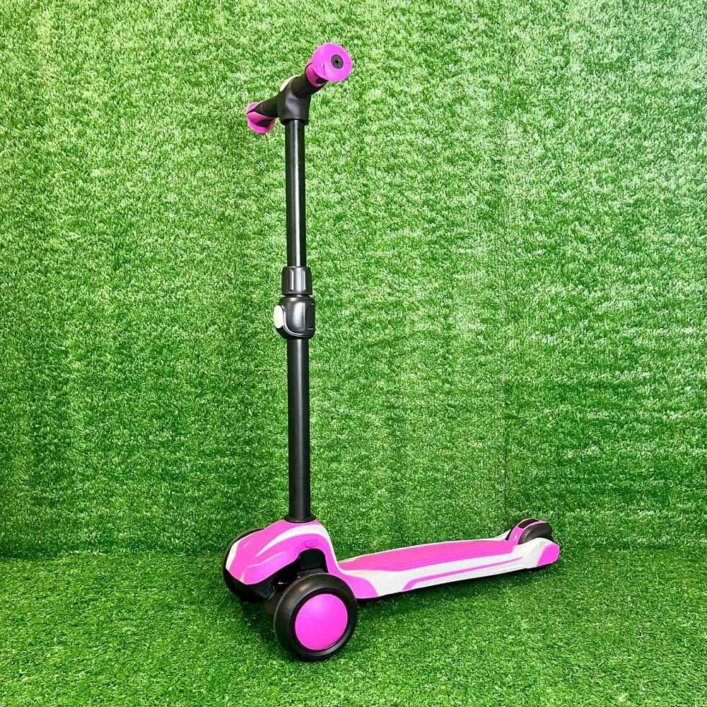 Самокат триколісний колеса PU 120мм світяться Рожевий (X1-PG) Чернігів - фото 5