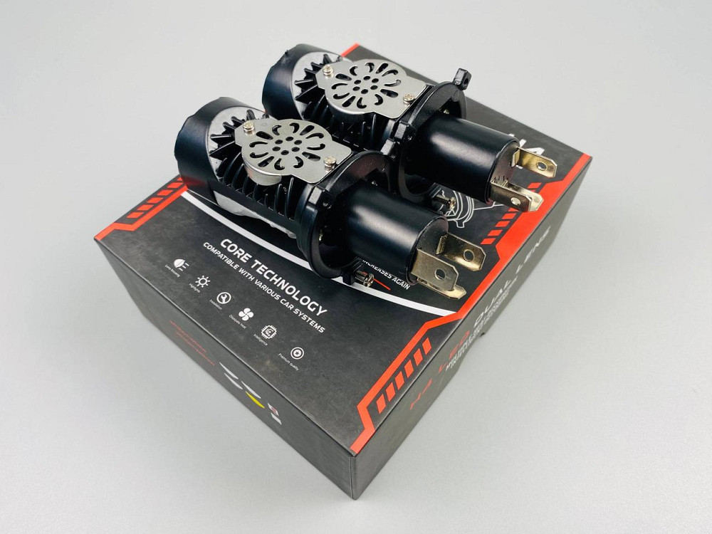 Лампа світлодіодна комплект 2 шт 12 V 65 W set (реальних ватів) LED + подвійна лінза + чітка світлотінева гр Мукачево - фото 4