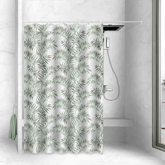 Шторка для ванной и душа 180x180 см водонепроницаемая,штора для душевой и ванной комнаты с крючками, белая Каменец-Подольский