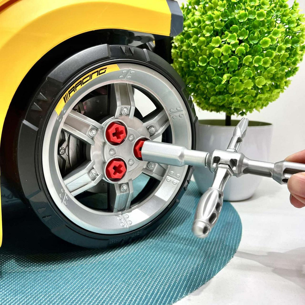 Машина-конструктор 59 деталей звук підсвічування Жовтий (D001-1) Чернигов - изображение 4