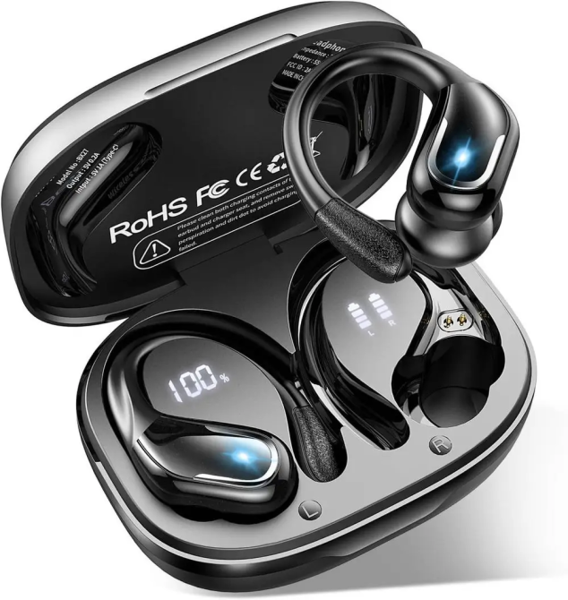 Беспроводные наушники Ltinist BX27, Bluetooth 5.3, до 75 часов работы, Hi-Fi стерео, ENC, IP67, USB-C, крючки для спорта Киев - изображение 2