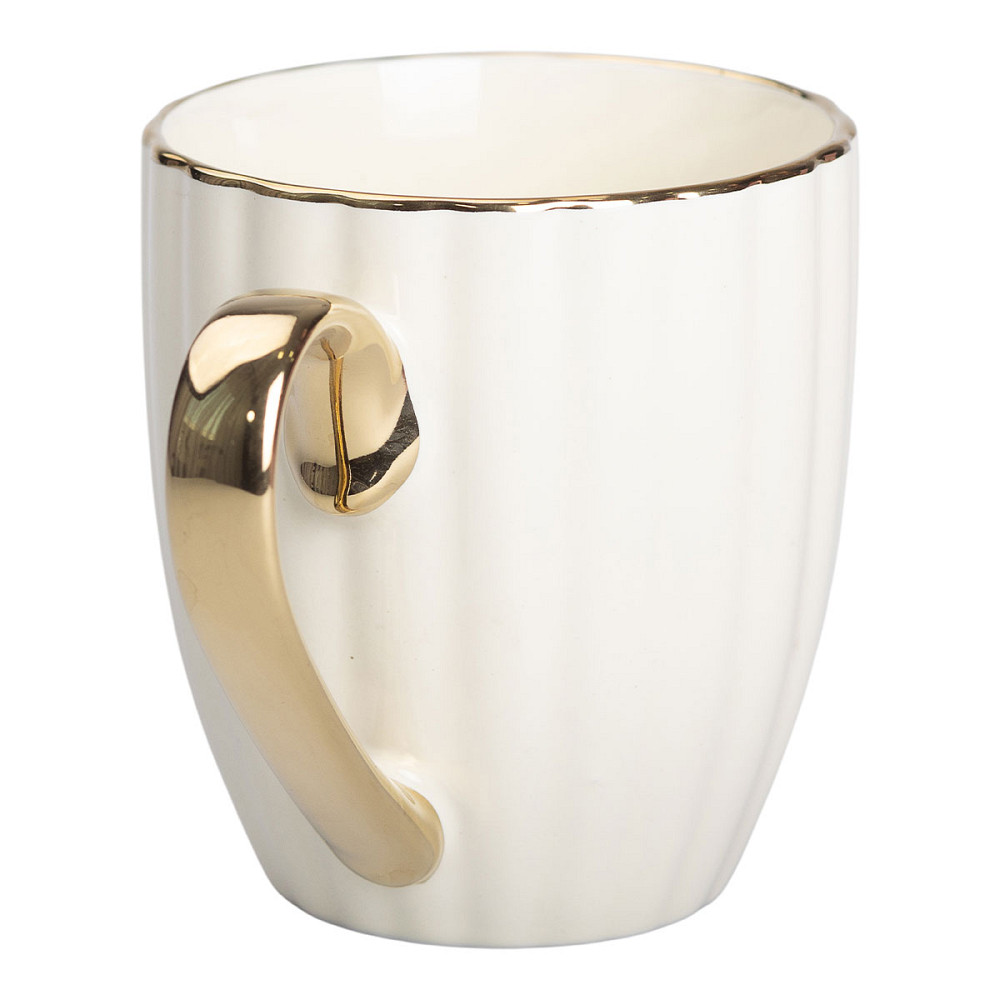 Чашка порцелянова із золотим обідком і золотою ручкою 420 (мл) Бежева RX-N240629BE Коломыя - изображение 4