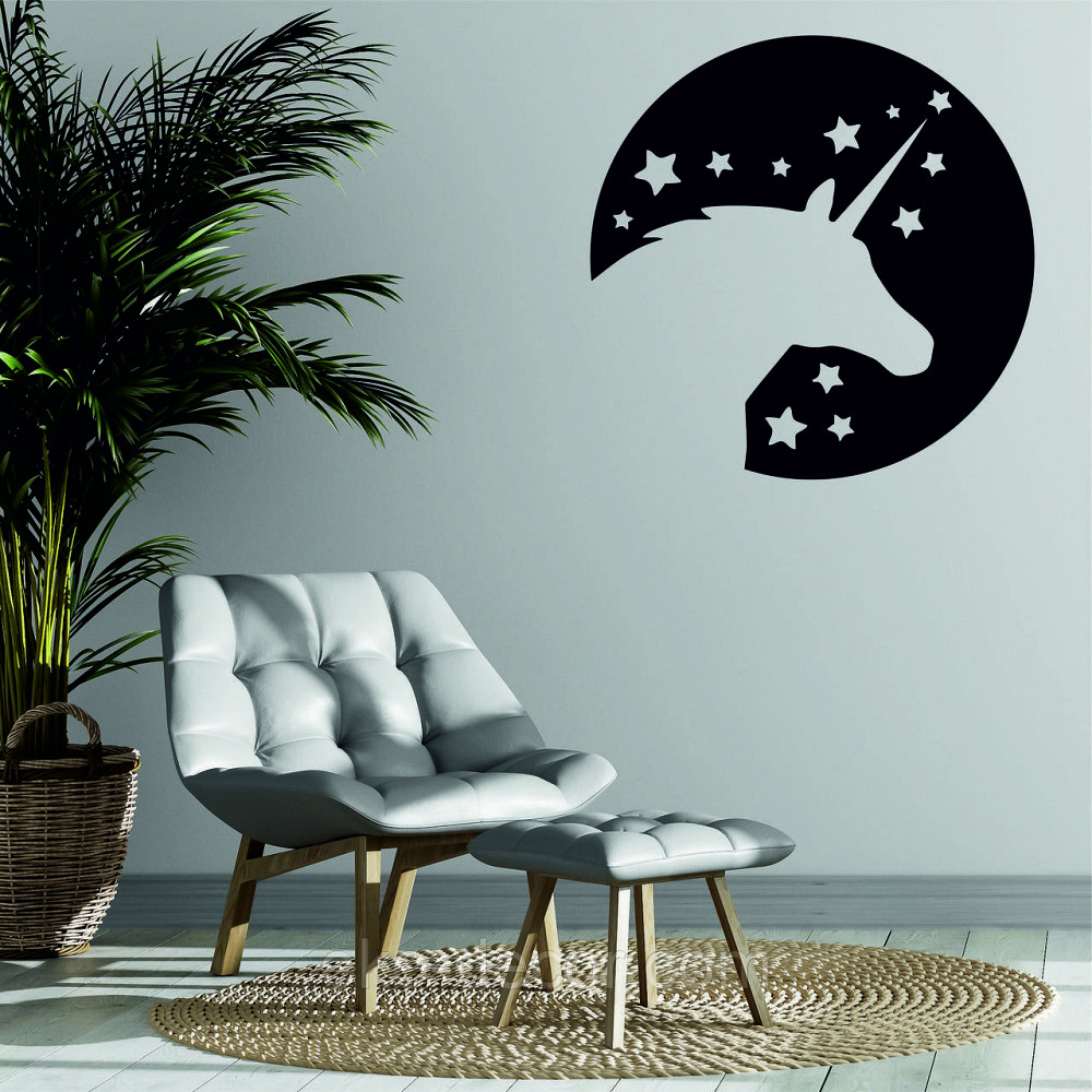 Декоративное настенное Панно «Единорог», Декор на стену 90*90 см, Черный Киев - изображение 4