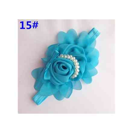 Дитяча блакитна пов'язка - окружність 36-50см, розмір квітки 13см Київ