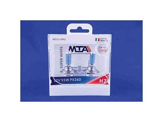 Автомобiльна лампа 12V H7 55W PX26D SUPER WHITE 50% (2шт) ТМ MTA Киев