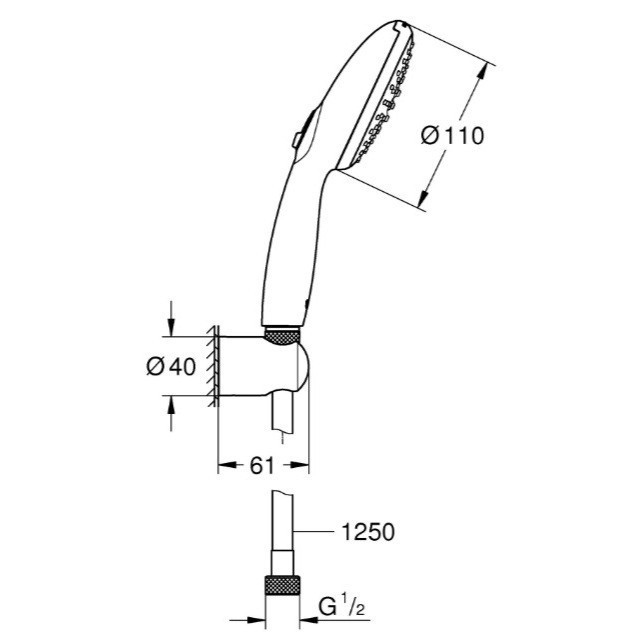 Душовий набір Grohe Tempesta 110 2 режими струменю (Rain, Jet) (261642433)   ( 25062 ) Харків - фото 2