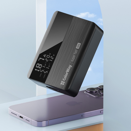 Зарядний пристрій мережевий 2USB/2Type-C 100W чорний GaN ColorWay CW-CHS041PD-BK Житомир