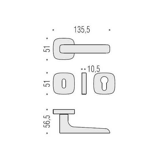 Ручка Colombo Spider MR11 мат хром (без вставки) R ф/з Киев