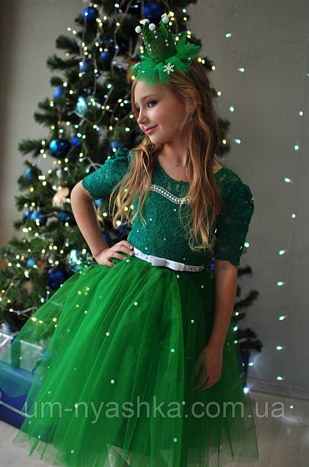 Желтое нарядное пышное платье с жемчугом и рукавчиками Кривой Рог - изображение 4