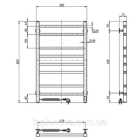 Полотенцесушитель Loft 500х800 Sensor с таймером, левый Черновцы