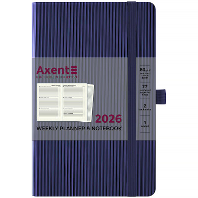 Еженедельник Axent датированный 2026 Partner Lines 125х195, темно-синий (8515-26-02-A) Винница - изображение 2