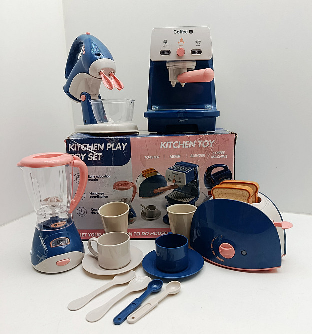 Дитячий ігровий набір побутової техніки: кавоварка, міксер, блендер, тостер 28917 Луцьк - фото 1