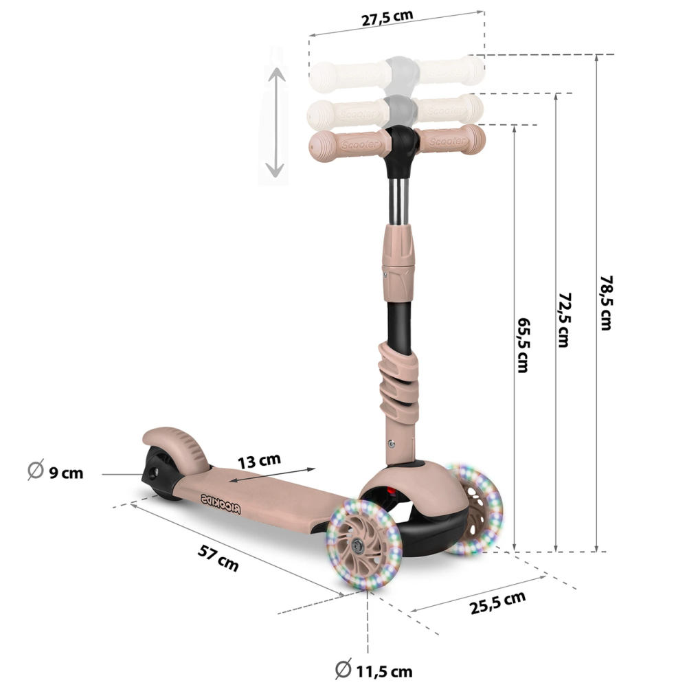 Самокат дитячий триколісний Ricokids Todi бежевий Київ - фото 8