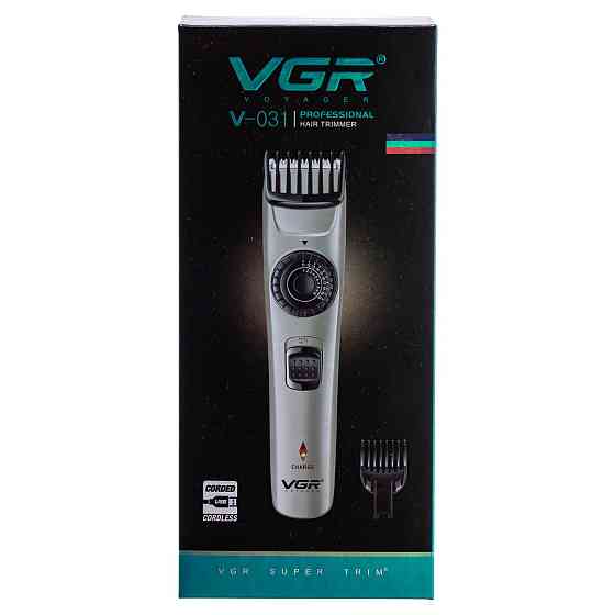 VGR Машинка для стрижки волосся та бороди на акумуляторі з насадками Золотистий VGR V-031 Коломия