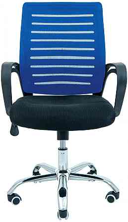 Офісне Крісло Керівника Richman Flush Сітка Хром М1 Tilt Чорно-синій Київ