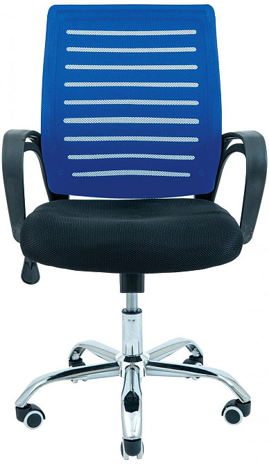 Офісне Крісло Керівника Richman Flush Сітка Хром М1 Tilt Чорно-синій Київ - фото 2