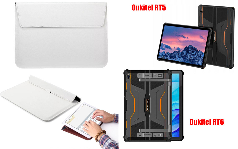 Чохол-конверт VitoCase для Oukitel RT5, Oukitel RT6, з функцією підставки для планшета Білий Київ - фото 1