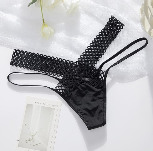 Еротичні трусики чорні - розмір універсальний, резинка до 100см Київ - фото 1