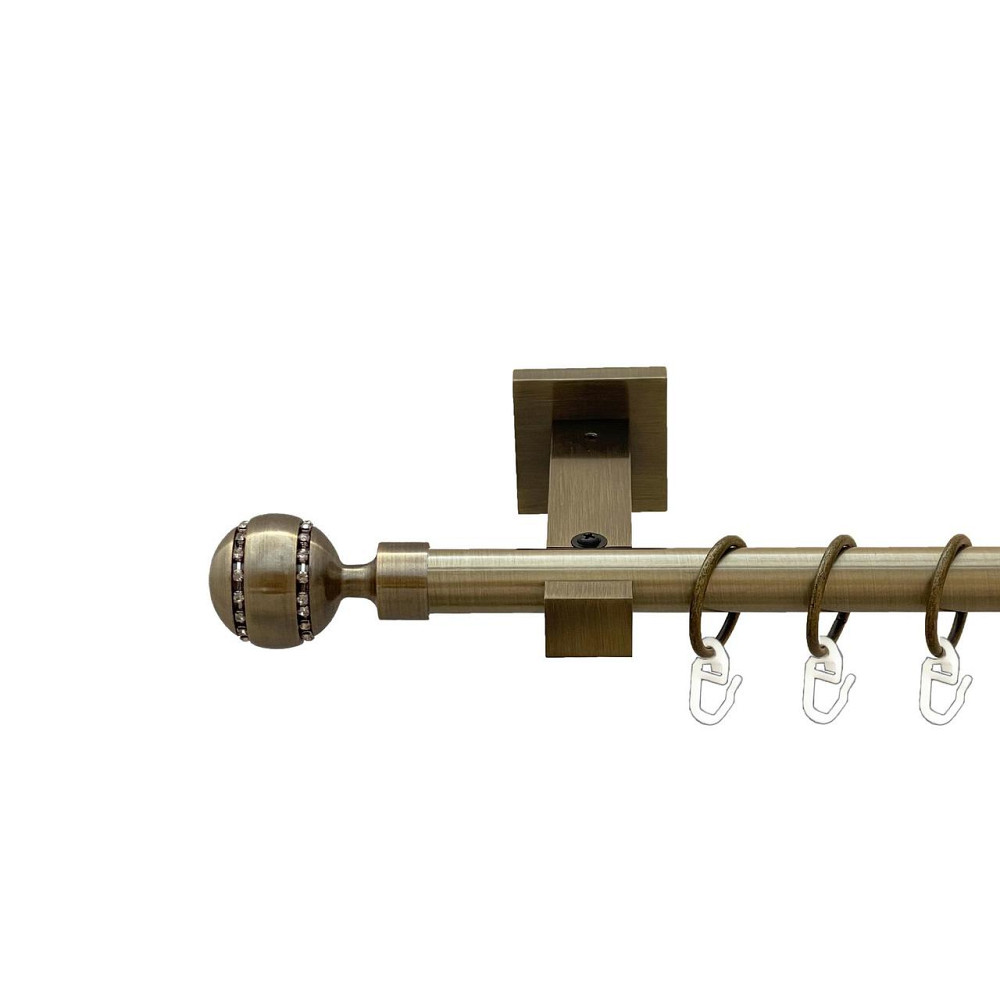 Карниз Orvit Аркадія металевий однорядний техно гладка труба кільце металеве Антик 19 мм 160 см (00-00026778) Львов - изображение 1