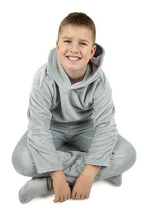 Пижама подростковая,  теплая,светло-серая,  велсофт, топ Киев