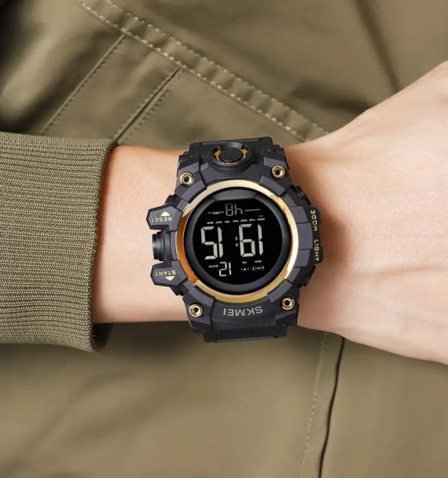 Часы мужские спортивные Skmei 2140 hamlet (Черные с золотистым) Винница - изображение 6