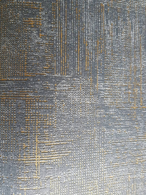 Шпалери вінілові на флізелін Marburg 82169 Giulia геометрія абстракція смуги точки 3д темно сині золотисті Київ - фото 2