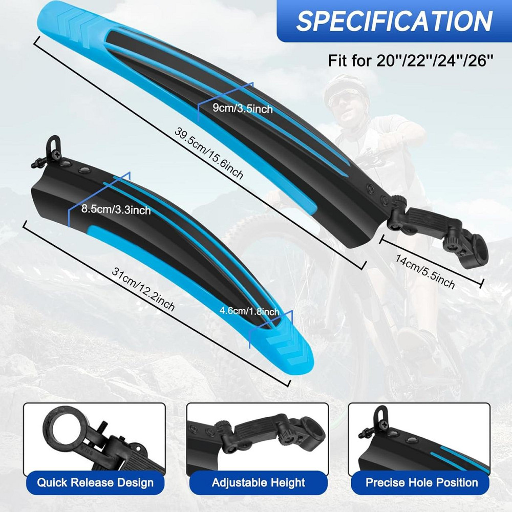 Комплект блакитних велосипедних крил Київ - фото 4