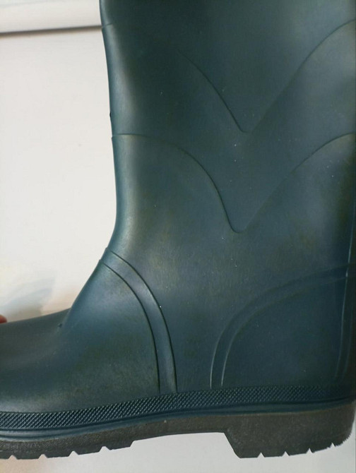 Чоботи гумові жіночі ПВХ сіро-синього кольору Київ - фото 3
